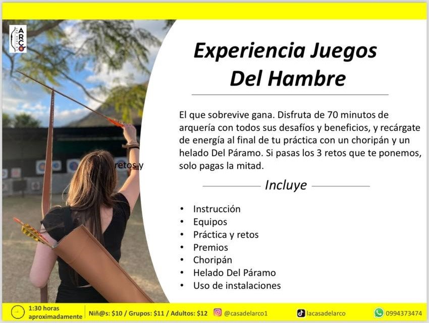 Experiencia Juegos del Hambre en La Casa del Arco. Actividades para hacer con familia y amigos en Vilcabamba